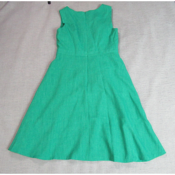 Kasper Dress Womens Size 8 Green Sleeveless Fit & Flare Conservative Work Preppy - Picture 4 of 9